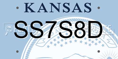 SS7S8D Kansas License Plate