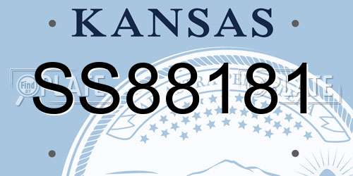 SS88181 Kansas License Plate