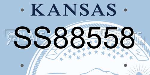 SS88558 Kansas License Plate