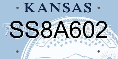 SS8A602 Kansas License Plate