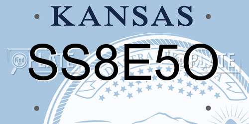 SS8E5O Kansas License Plate