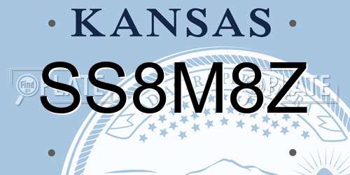 SS8M8Z Kansas License Plate