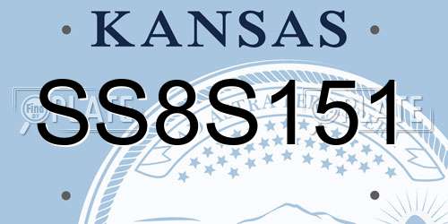 SS8S151 Kansas License Plate