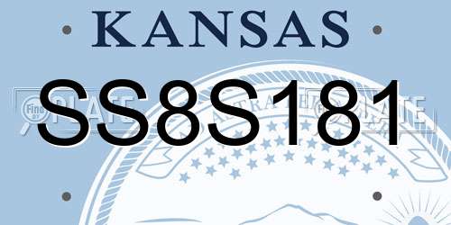SS8S181 Kansas License Plate