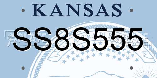 SS8S555 Kansas License Plate