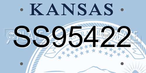 SS95422 Kansas License Plate