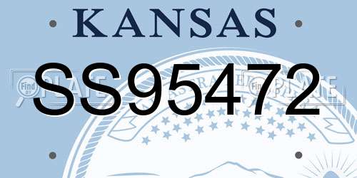 SS95472 Kansas License Plate