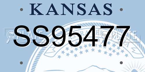 SS95477 Kansas License Plate