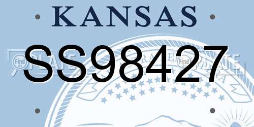 SS98427 Kansas License Plate
