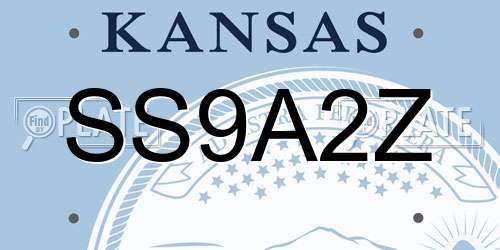 SS9A2Z Kansas License Plate