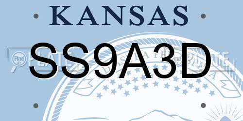 SS9A3D Kansas License Plate