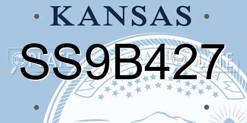 SS9B427 Kansas License Plate