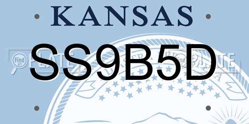 SS9B5D Kansas License Plate