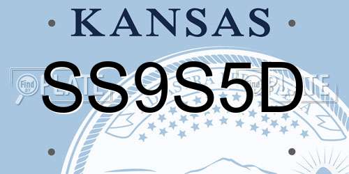 SS9S5D Kansas License Plate