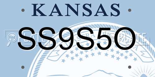 SS9S5O Kansas License Plate