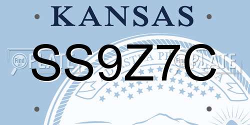 SS9Z7C Kansas License Plate