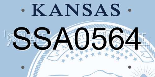 SSA0564 Kansas License Plate