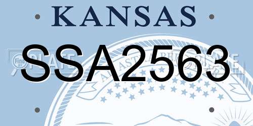 SSA2563 Kansas License Plate
