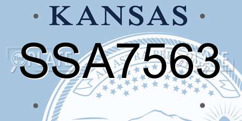SSA7563 Kansas License Plate