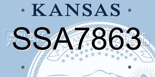 SSA7863 Kansas License Plate