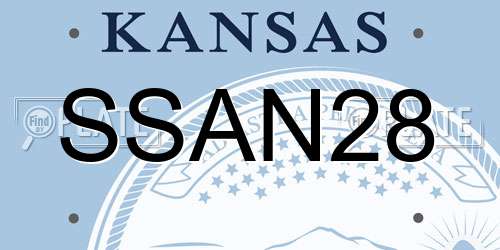 SSAN28 Kansas License Plate