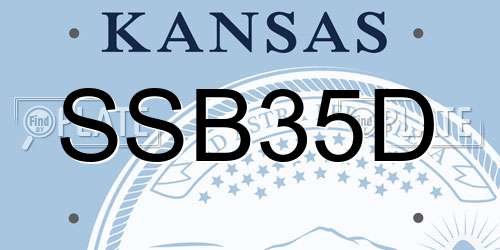 SSB35D Kansas License Plate