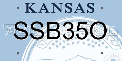 SSB35O Kansas License Plate