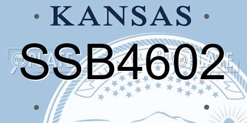 SSB4602 Kansas License Plate