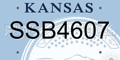 SSB4607 Kansas License Plate