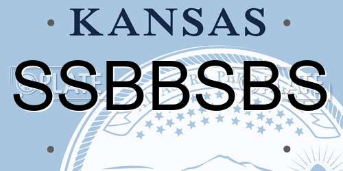SSBBSBS Kansas License Plate