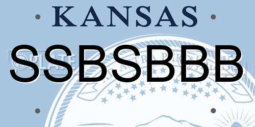 SSBSBBB Kansas License Plate