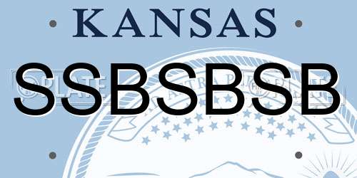 SSBSBSB Kansas License Plate