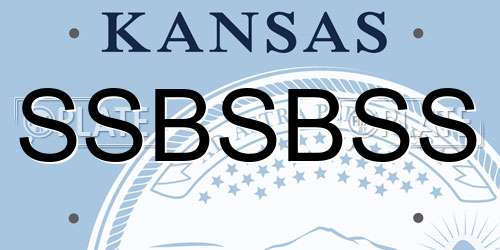 SSBSBSS Kansas License Plate