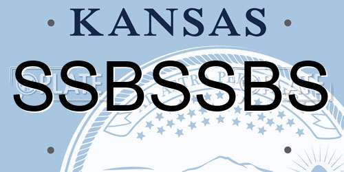 SSBSSBS Kansas License Plate