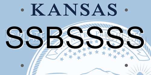 SSBSSSS Kansas License Plate