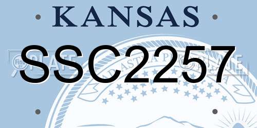 SSC2257 Kansas License Plate