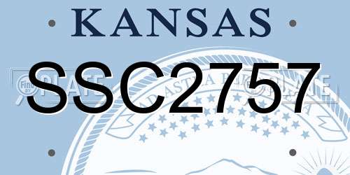 SSC2757 Kansas License Plate