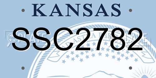 SSC2782 Kansas License Plate