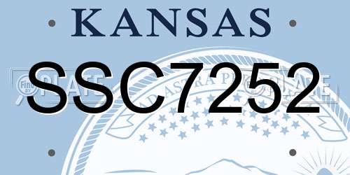 SSC7252 Kansas License Plate