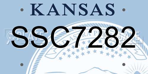 SSC7282 Kansas License Plate