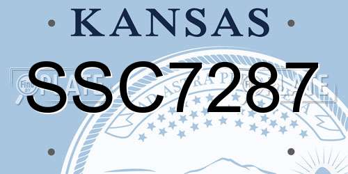 SSC7287 Kansas License Plate