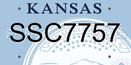 SSC7757 Kansas License Plate