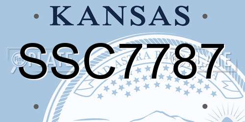 SSC7787 Kansas License Plate