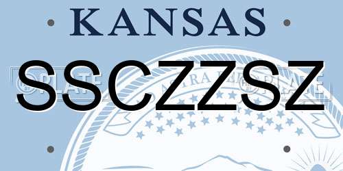 SSCZZSZ Kansas License Plate