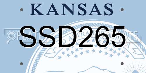 SSD265 Kansas License Plate