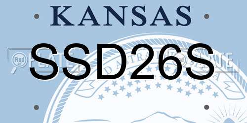SSD26S Kansas License Plate