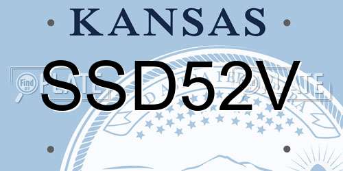 SSD52V Kansas License Plate