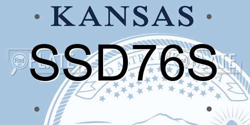 SSD76S Kansas License Plate