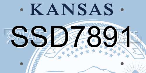 SSD7891 Kansas License Plate