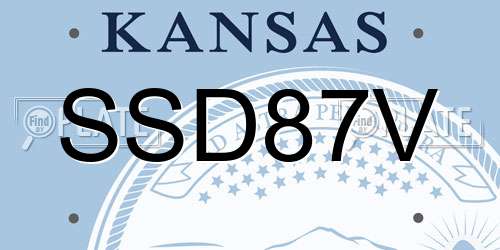 SSD87V Kansas License Plate